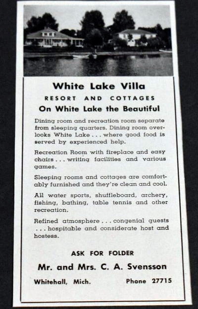 White Lake Villa Resort - Vintate Flyer